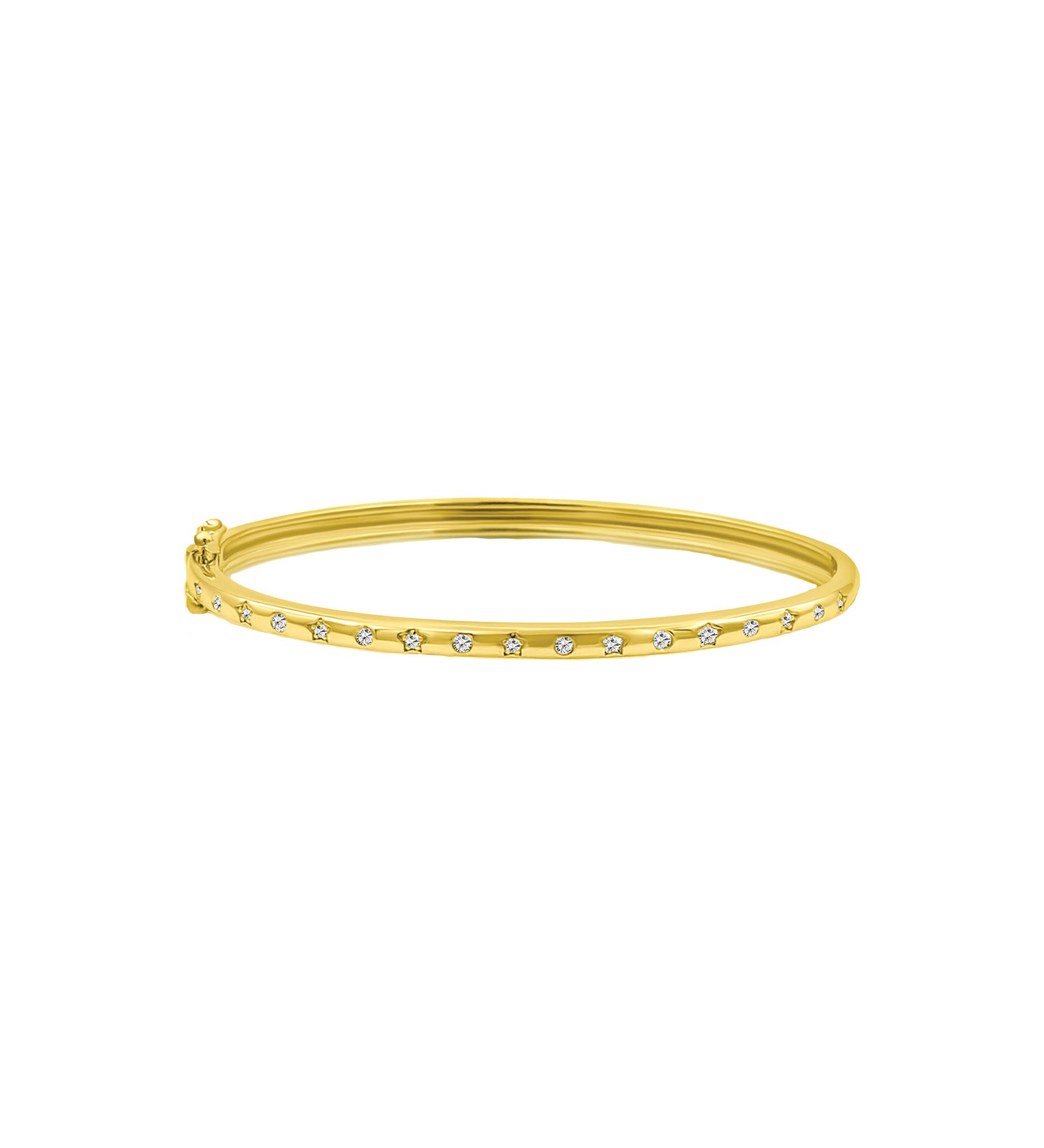 Goldhive-Celestial Diamond Studded Bangle-14k Yellow Gold, Diamond-Blue Ruby Jewellery-Vancouver Canada