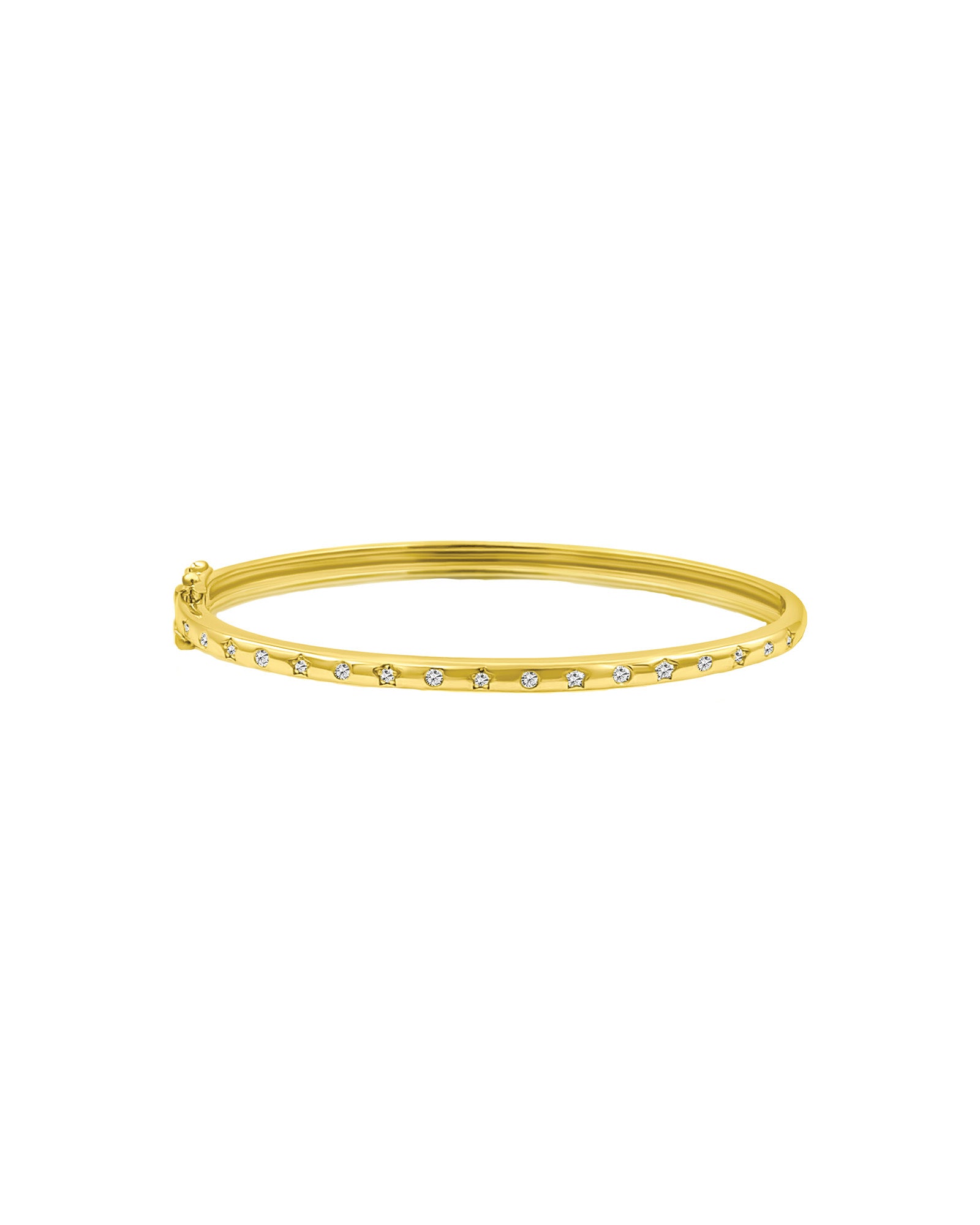 Goldhive-Celestial Diamond Studded Bangle-14k Yellow Gold, Diamond-Blue Ruby Jewellery-Vancouver Canada