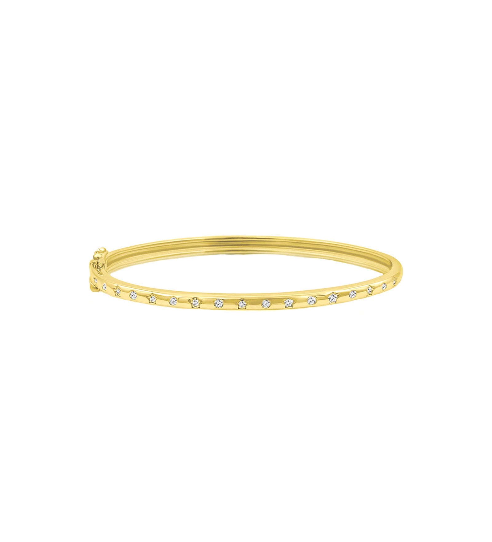 Goldhive-Celestial Diamond Studded Bangle-Bracelets-14k Yellow Gold, Diamond-Blue Ruby Jewellery-Vancouver Canada