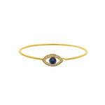 Goldhive-Evil Eye Hook Bangle-14k Yellow Gold, Diamond, Sapphire-Blue Ruby Jewellery-Vancouver Canada