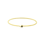 Goldhive-Solitaire Bezel Hook Bangle-14k Yellow Gold, Black Diamond-Blue Ruby Jewellery-Vancouver Canada