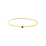 Goldhive-Solitaire Bezel Hook Bangle-14k Yellow Gold, Black Diamond-Blue Ruby Jewellery-Vancouver Canada