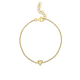 Goldhive-Heart Diamond Outline Bracelet-Blue Ruby Jewellery-Vancouver Canada