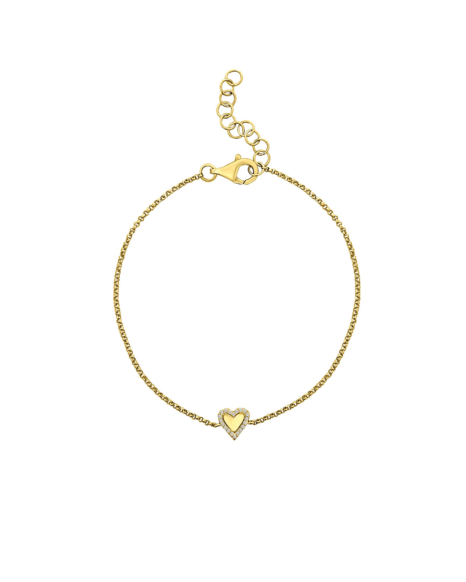 Goldhive-Heart Diamond Outline Bracelet-Blue Ruby Jewellery-Vancouver Canada