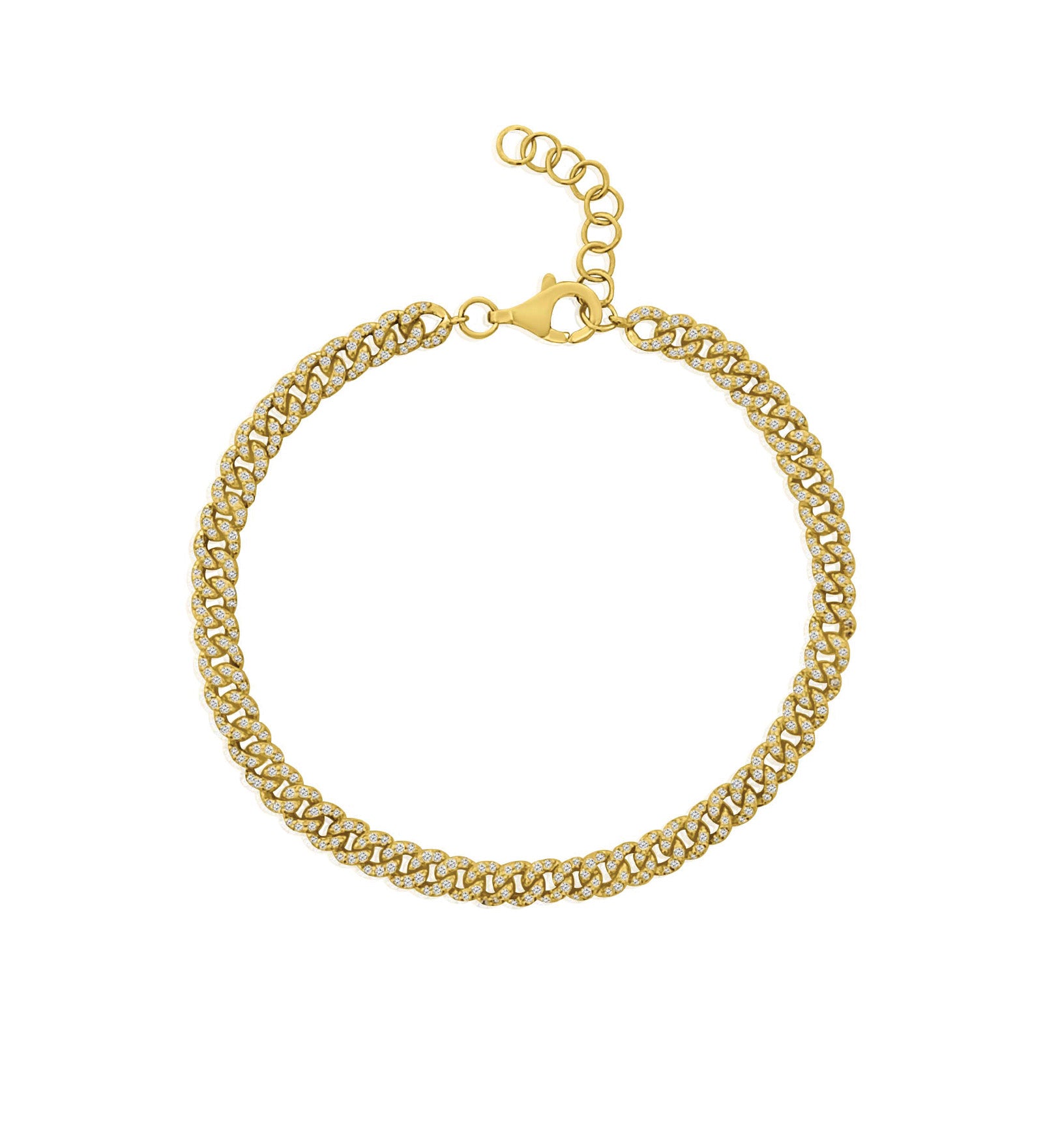 Goldhive-Diamond Curb Chain Bracelet-Necklaces-14k Yellow Gold, Diamond-Blue Ruby Jewellery-Vancouver Canada