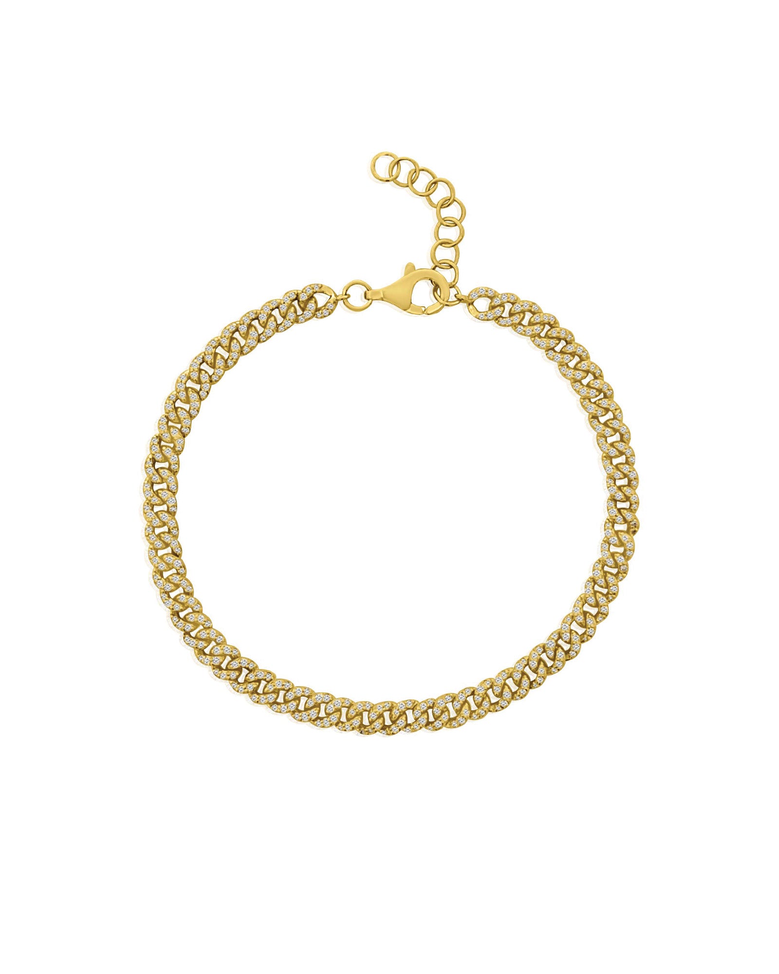 Goldhive-Diamond Curb Chain Bracelet-Necklaces-14k Yellow Gold, Diamond-Blue Ruby Jewellery-Vancouver Canada