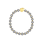 Goldhive-24 Stone Radiance Bracelet-14k Yellow Gold, White Topaz-Blue Ruby Jewellery-Vancouver Canada