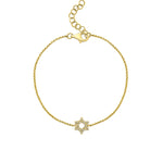 Goldhive-Star of David Diamond Bracelet-14k Yellow Gold, Diamond-Blue Ruby Jewellery-Vancouver Canada