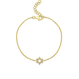 Goldhive-Star of David Diamond Bracelet-14k Yellow Gold, Diamond-Blue Ruby Jewellery-Vancouver Canada