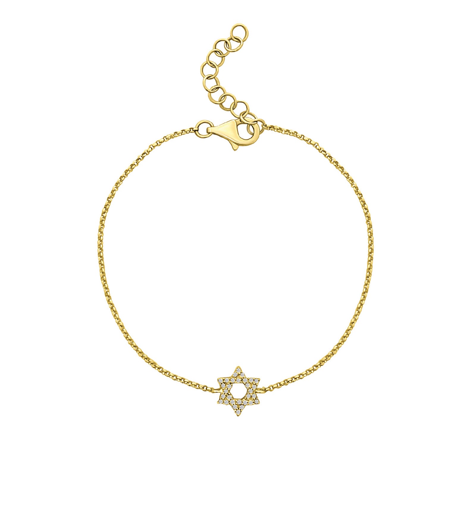 Goldhive-Star of David Diamond Bracelet-14k Yellow Gold, Diamond-Blue Ruby Jewellery-Vancouver Canada