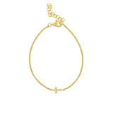 Goldhive-East-West Diamond Cross Bracelet-14k Yellow Gold, Diamond-Blue Ruby Jewellery-Vancouver Canada