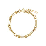 Goldhive-Layered Link Chain Bracelet-14k Yellow Gold-Blue Ruby Jewellery-Vancouver Canada