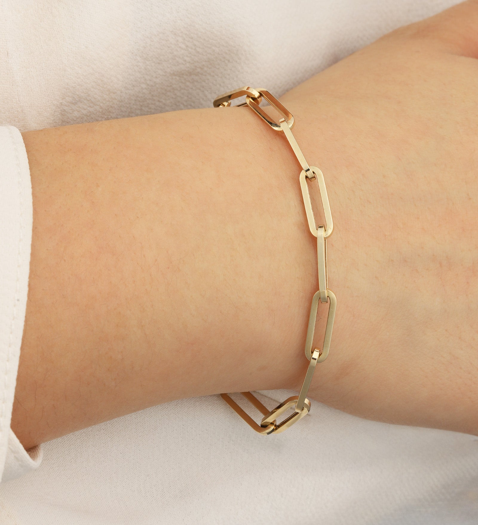 Goldhive-Sleek Paperclip Chain Bracelet-Bracelets-Blue Ruby Jewellery-Vancouver Canada
