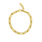 Goldhive-Sleek Paperclip Chain Bracelet-14k Yellow Gold-Blue Ruby Jewellery-Vancouver Canada