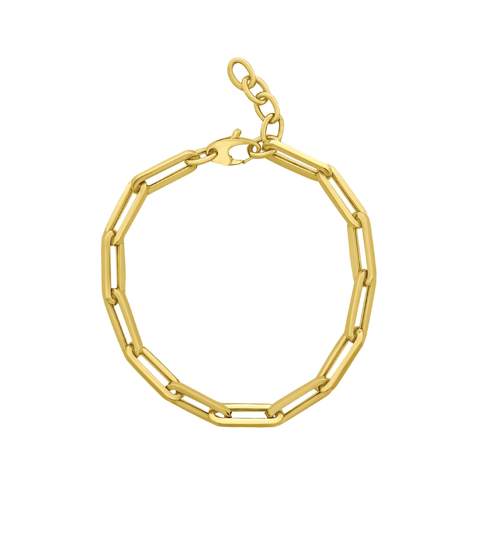 Goldhive-Sleek Paperclip Chain Bracelet-14k Yellow Gold-Blue Ruby Jewellery-Vancouver Canada