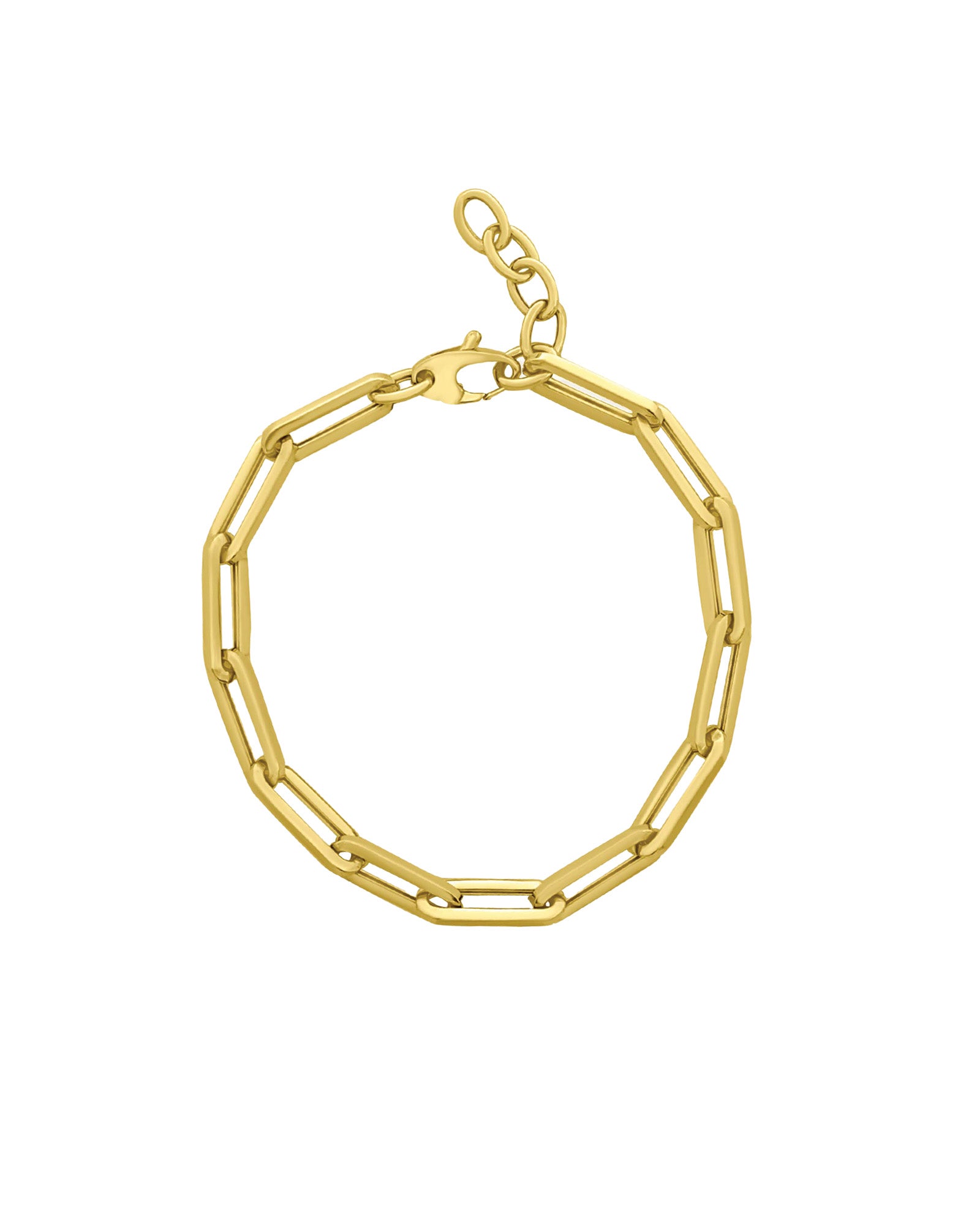 Goldhive-Sleek Paperclip Chain Bracelet-14k Yellow Gold-Blue Ruby Jewellery-Vancouver Canada
