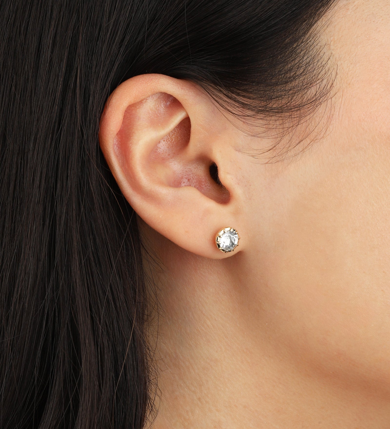 Goldhive-Spike Circle Studs-Blue Ruby Jewellery-Vancouver Canada