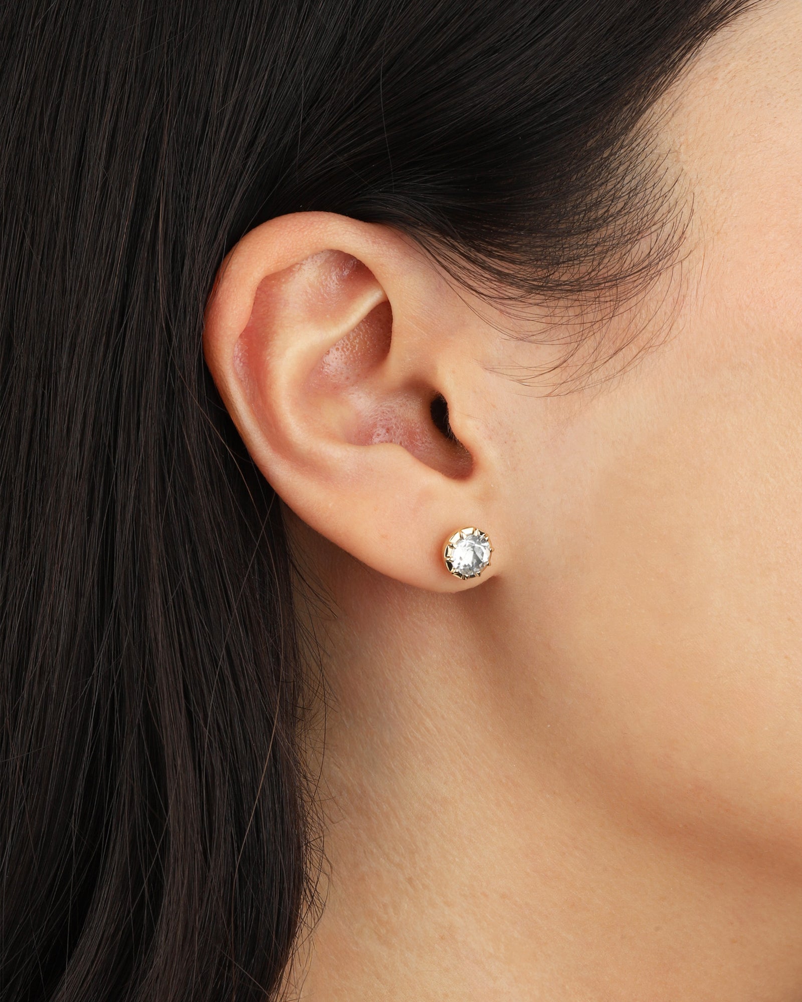 Goldhive-Spike Circle Studs-Blue Ruby Jewellery-Vancouver Canada