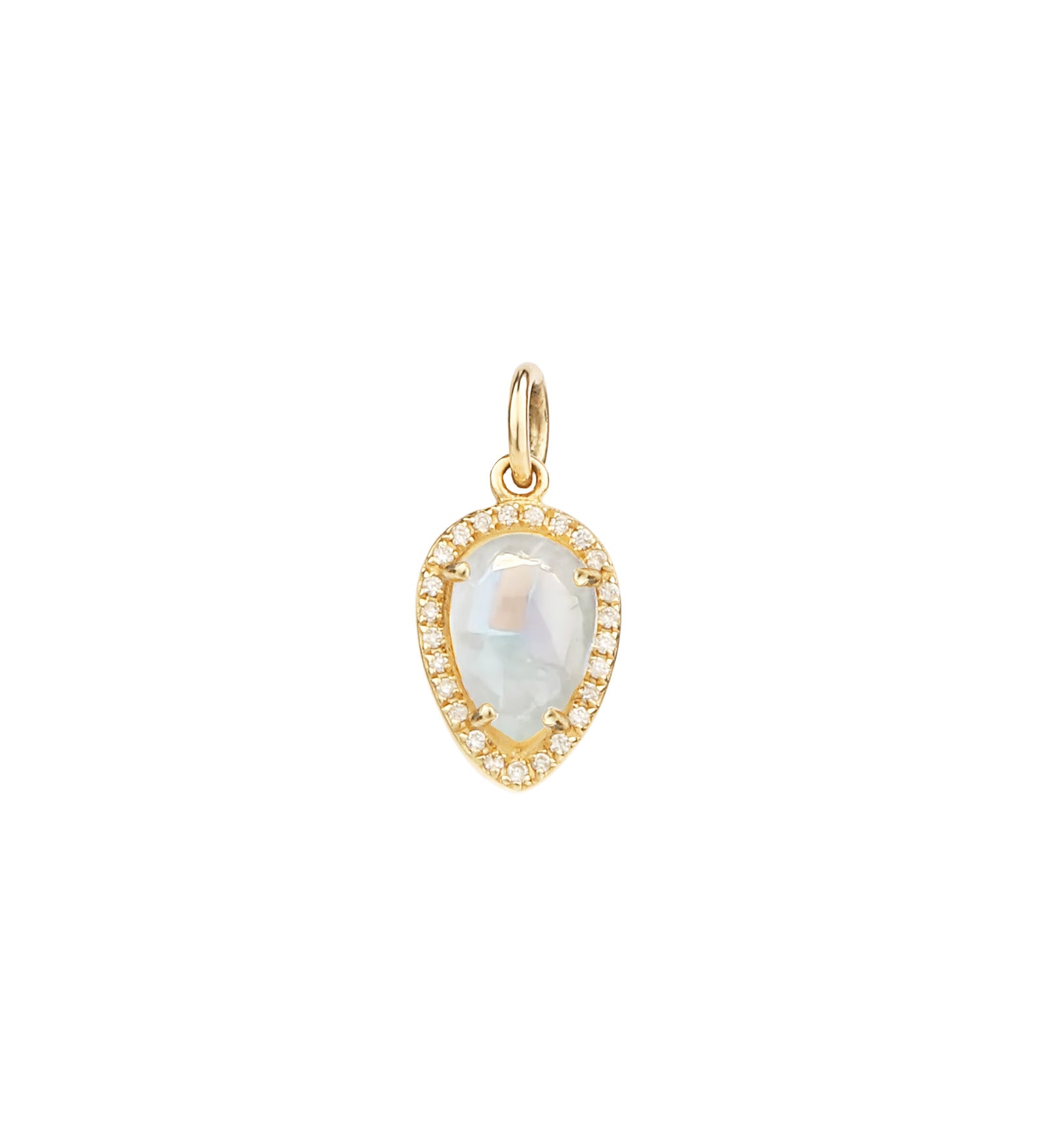 Goldhive-Opal Halo Charm-Necklaces-14k Yellow Gold, Diamond, Opal-Blue Ruby Jewellery-Vancouver Canada