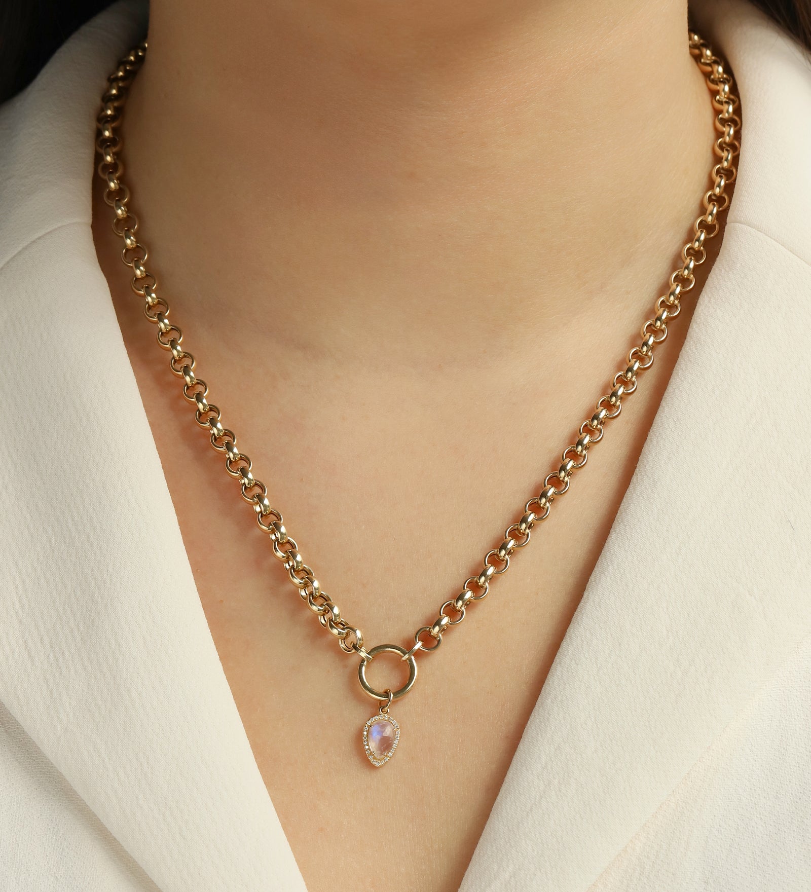 Goldhive-Opal Halo Charm-Necklaces-Blue Ruby Jewellery-Vancouver Canada