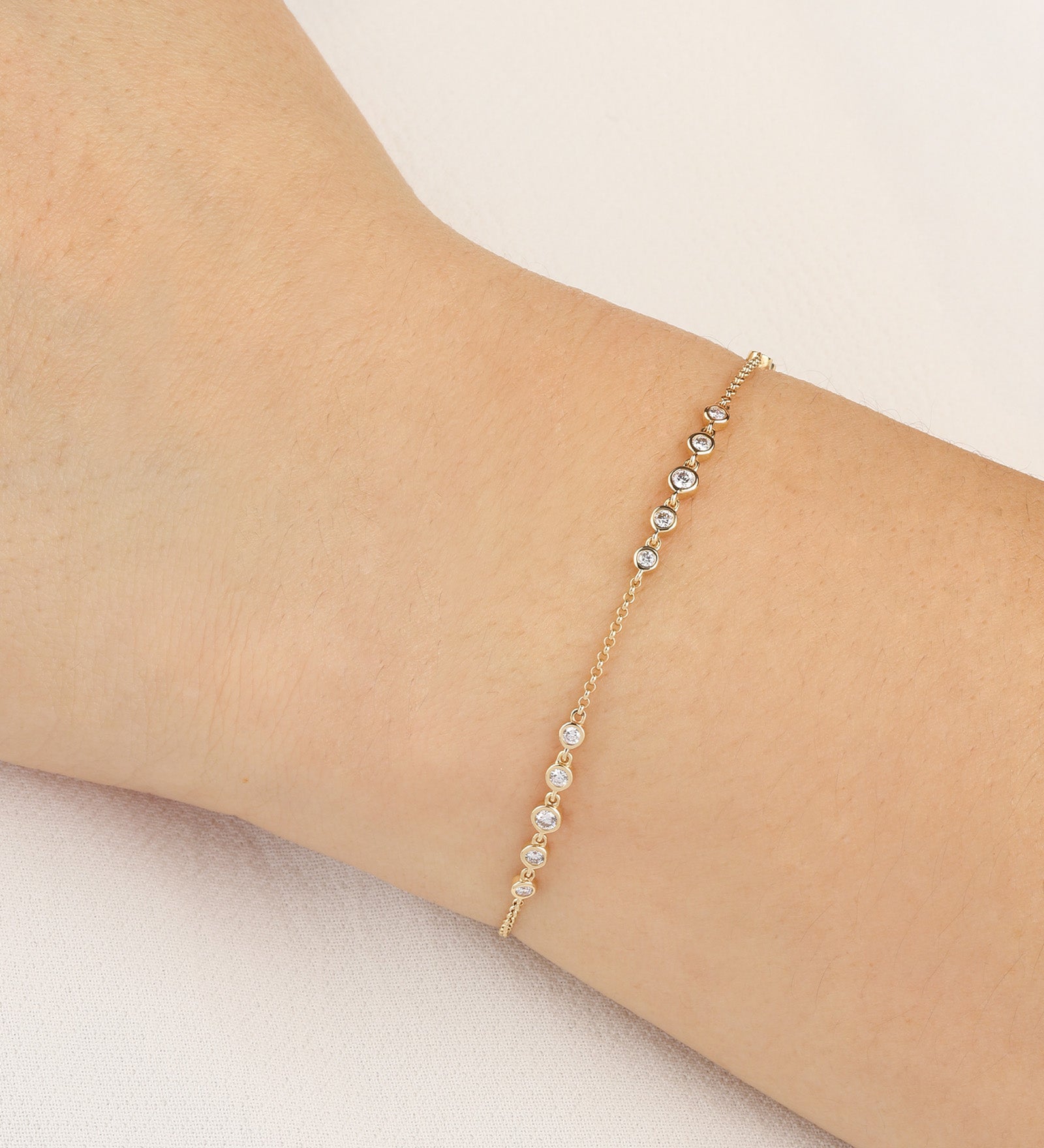 Goldhive-Multi Diamond Bezel Bracelet-Bracelets-Blue Ruby Jewellery-Vancouver Canada