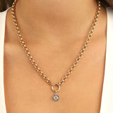 Goldhive-Diamond & Sapphire Evil Eye Charm-Necklaces-Blue Ruby Jewellery-Vancouver Canada