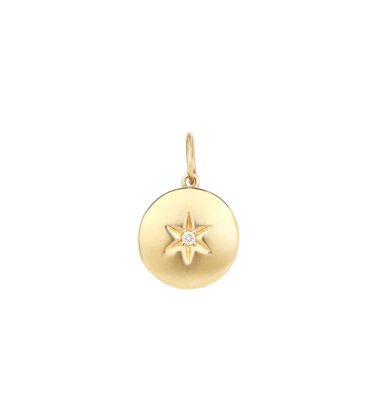Goldhive-Diamond Star Locket Charm-Necklaces-14k Yellow Gold, Diamond-Blue Ruby Jewellery-Vancouver Canada