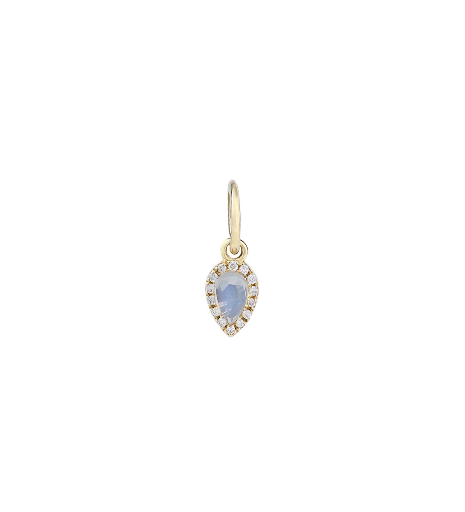 Goldhive-Teardrop Halo Charm-Necklaces-14k Yellow Gold, Moonstone, Diamond-Blue Ruby Jewellery-Vancouver Canada