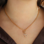 Goldhive-Teardrop Halo Charm-Necklaces-Blue Ruby Jewellery-Vancouver Canada