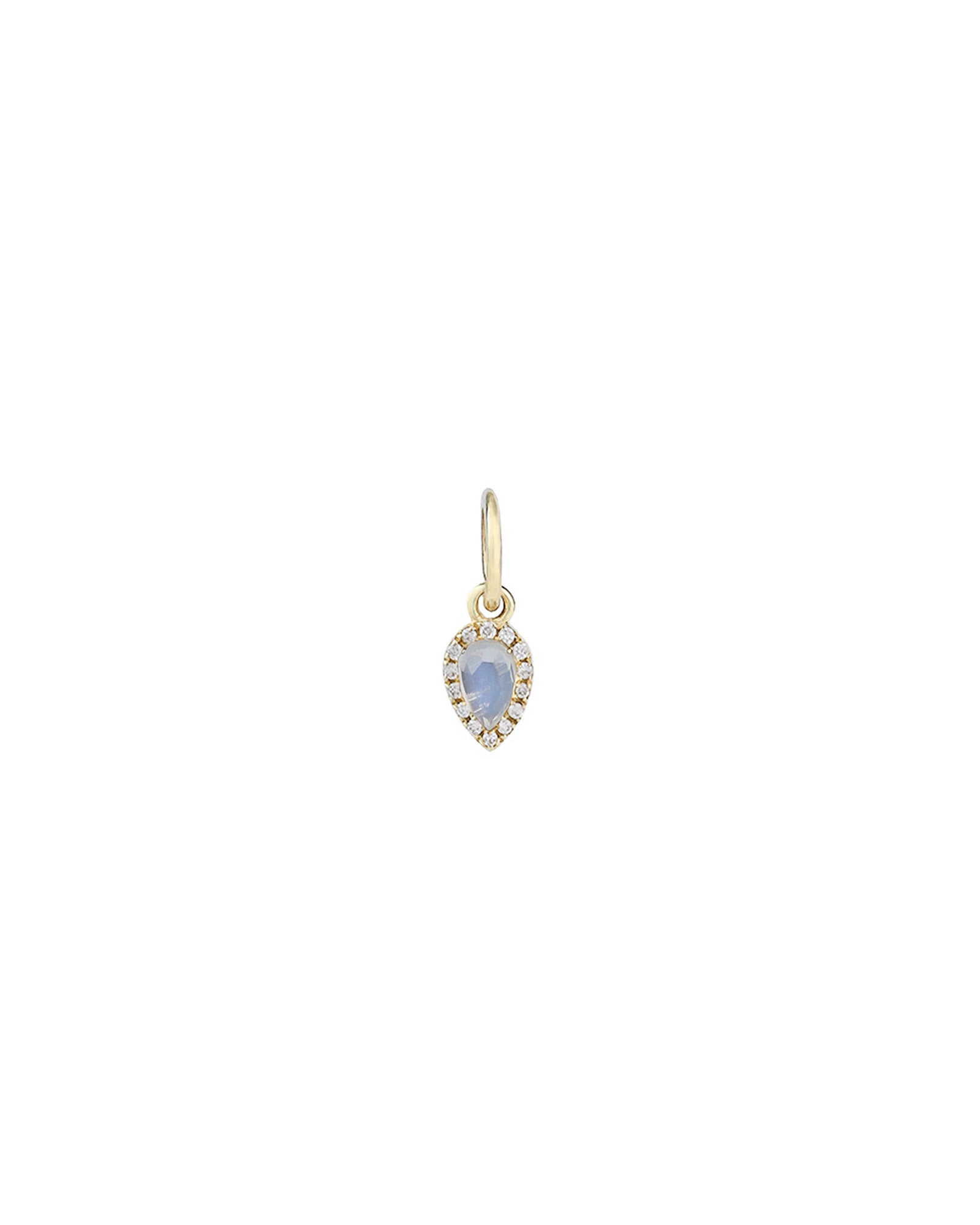 Goldhive-Mini Moonstone Halo Charm-Necklaces-14k Yellow Gold, Moonstone, Diamond-Blue Ruby Jewellery-Vancouver Canada