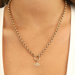 Goldhive-Solitaire Evil Eye Charm-Necklaces-Blue Ruby Jewellery-Vancouver Canada