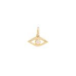 Goldhive-Solitaire Evil Eye Charm-Necklaces-14k Yellow Gold, Diamond-Blue Ruby Jewellery-Vancouver Canada