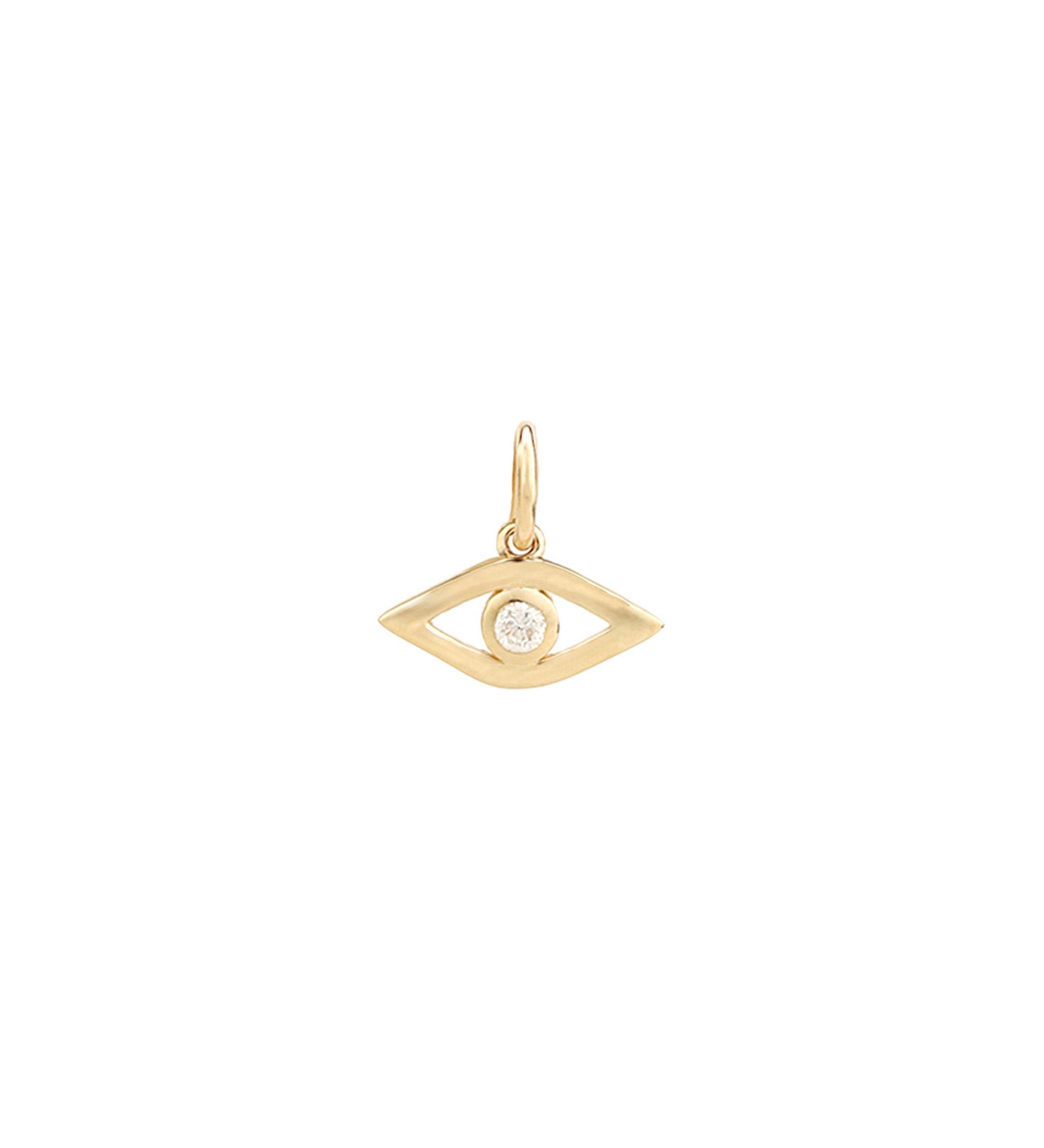Goldhive-Solitaire Evil Eye Charm-Necklaces-14k Yellow Gold, Diamond-Blue Ruby Jewellery-Vancouver Canada