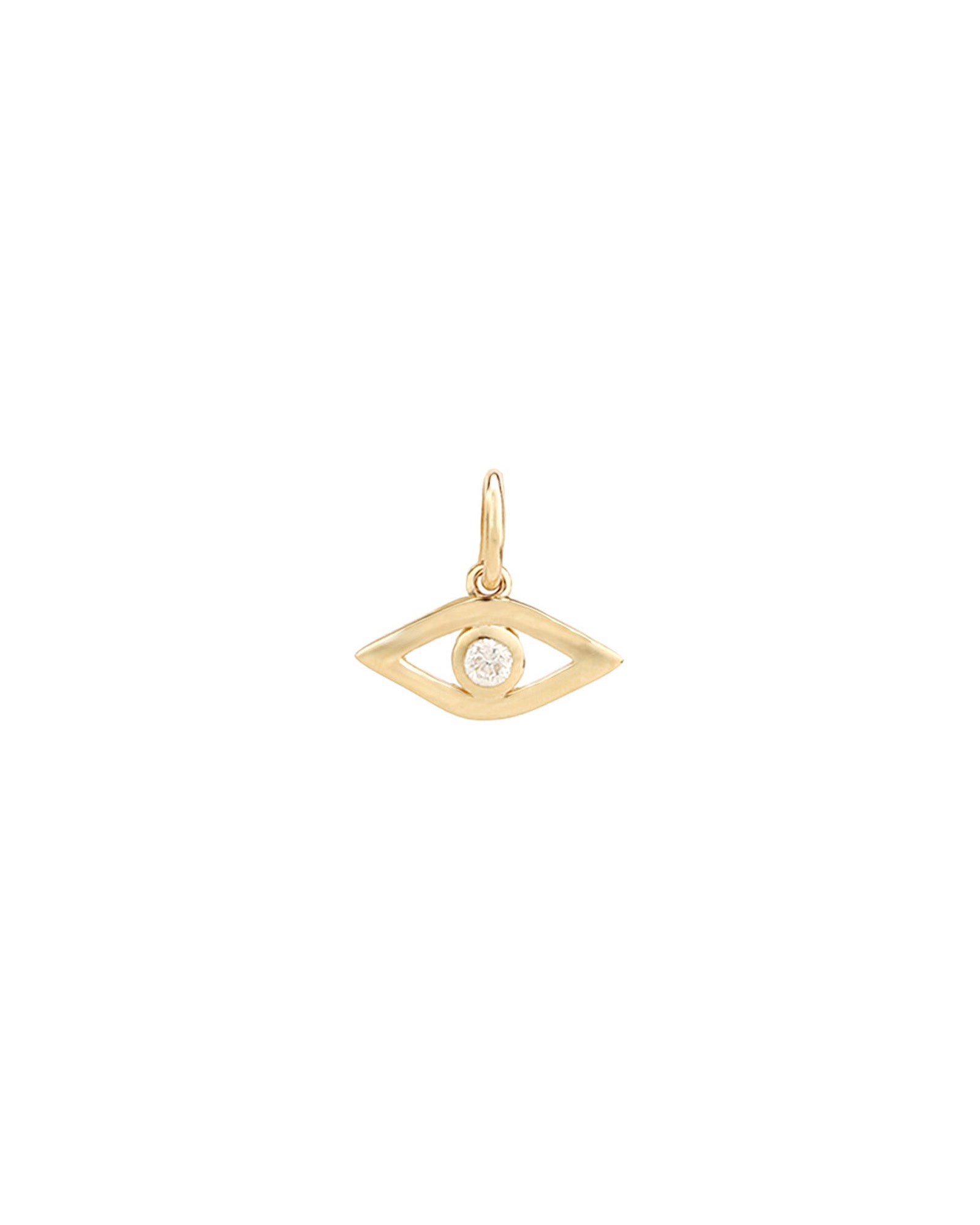 Goldhive-Solitaire Evil Eye Charm-Necklaces-14k Yellow Gold, Diamond-Blue Ruby Jewellery-Vancouver Canada