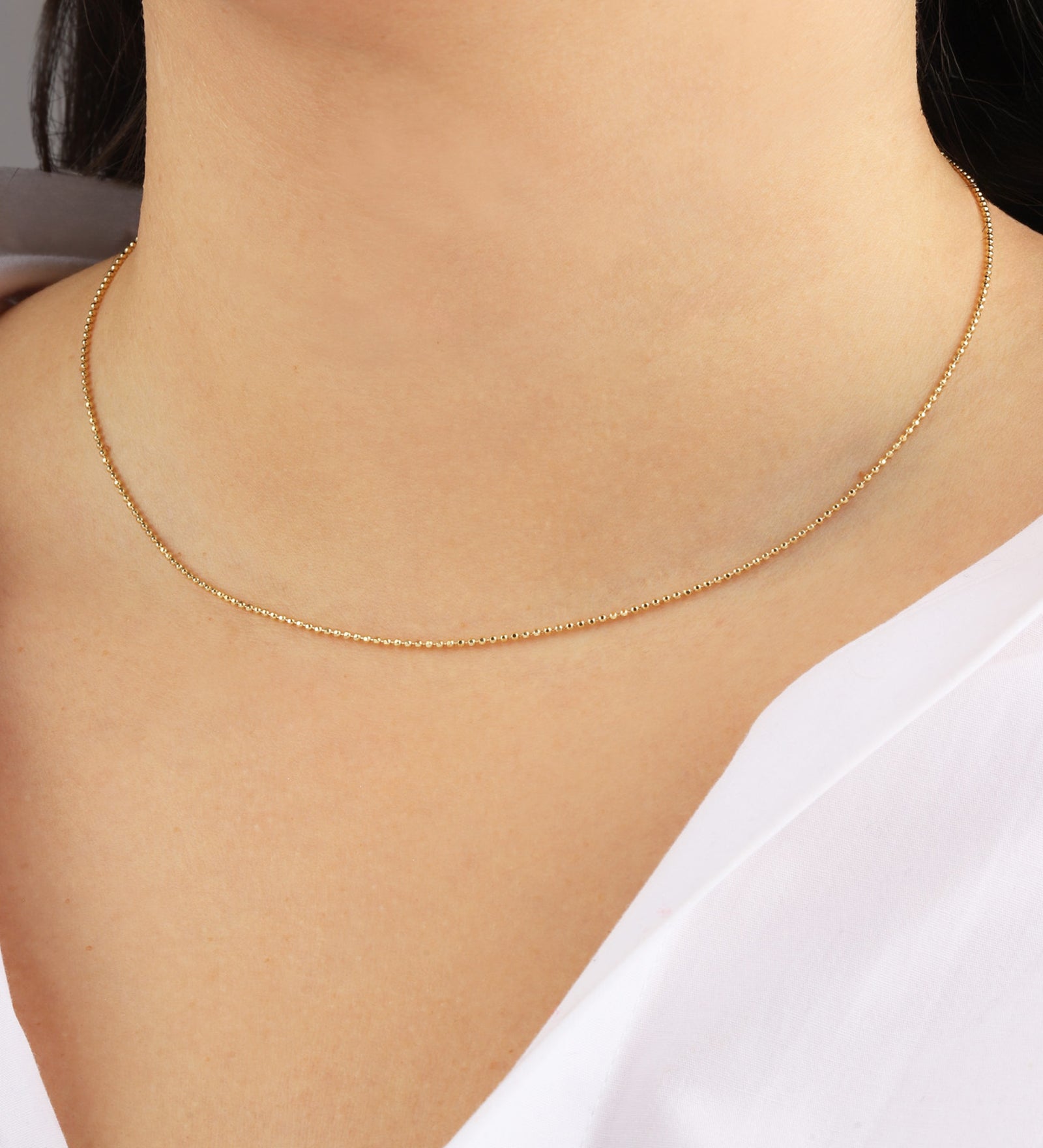 Goldhive-Diamond Cut Ball Chain Necklace-Necklaces-Blue Ruby Jewellery-Vancouver Canada