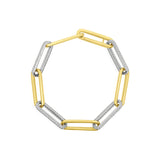 Goldhive-Diamond Paperclip Chain Bracelet-14k Yellow Gold, 14k White Gold, Diamond-Blue Ruby Jewellery-Vancouver Canada