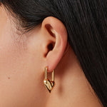 Jenny Bird-Padlock Heart Huggie Earrings-Earrings-Blue Ruby Jewellery-Vancouver Canada