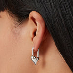 Jenny Bird-Padlock Heart Huggie Earrings-Earrings-Blue Ruby Jewellery-Vancouver Canada