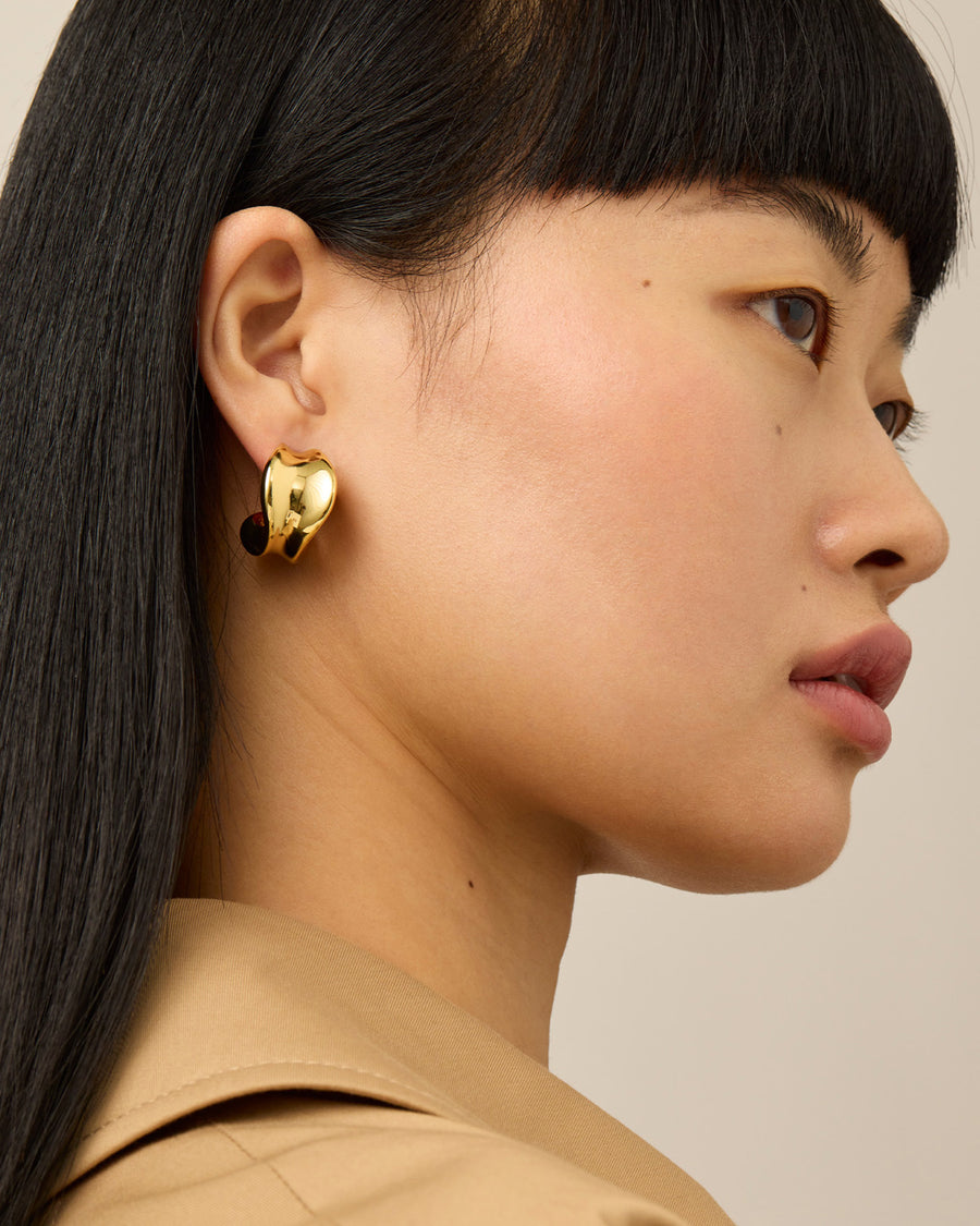 Chunky Doune Hoops 14k Gold Plated
