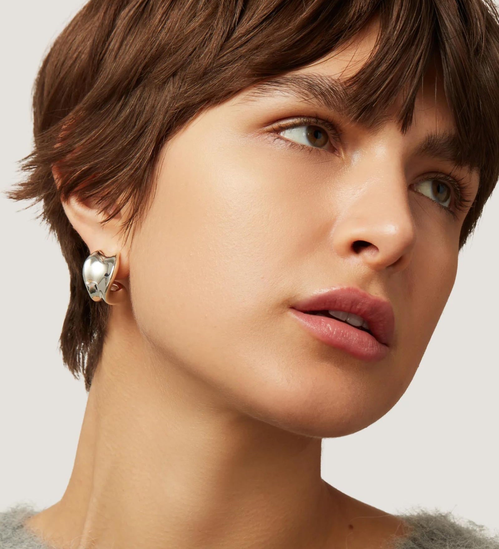 Jenny Bird-Doune Chunky Hoops-Earrings-Silver Plated-Blue Ruby Jewellery-Vancouver Canada