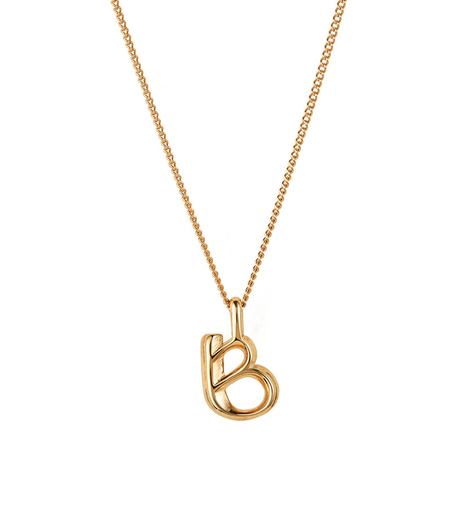 Jenny Bird-Monogram Necklace-Necklaces-14k Gold Plated-B-Blue Ruby Jewellery-Vancouver Canada
