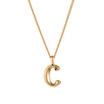 Jenny Bird-Monogram Necklace-Necklaces-14k Gold Plated-C-Blue Ruby Jewellery-Vancouver Canada