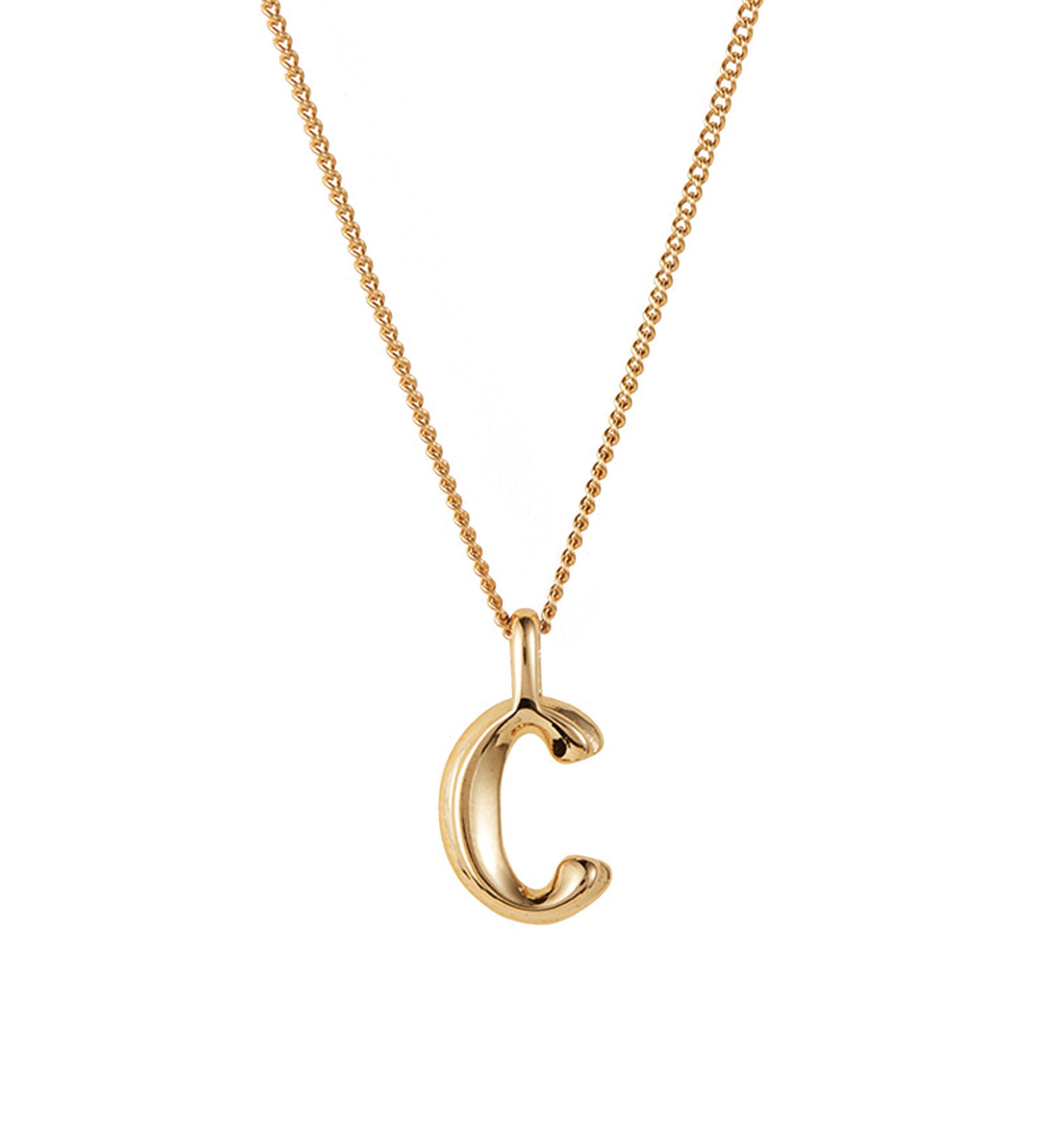 Jenny Bird-Monogram Necklace-Necklaces-14k Gold Plated-C-Blue Ruby Jewellery-Vancouver Canada