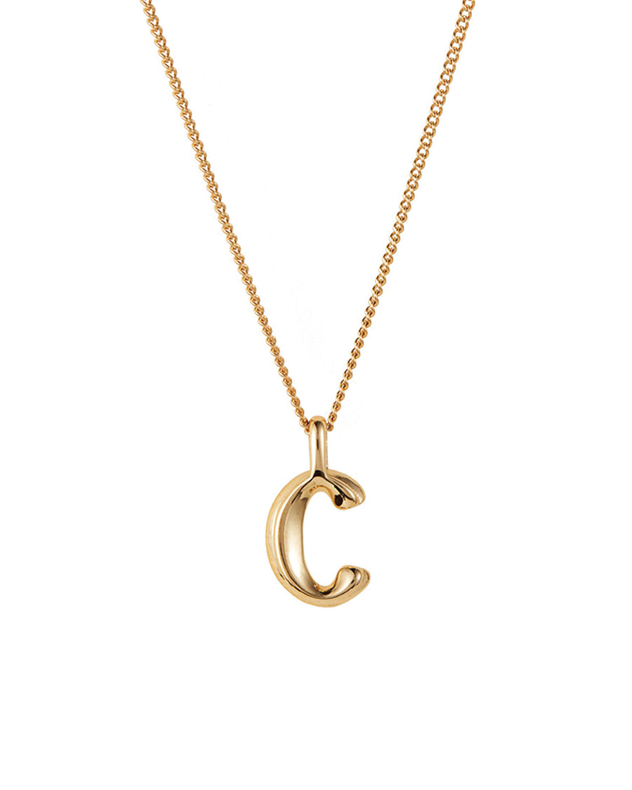 Jenny Bird-Monogram Necklace-Necklaces-14k Gold Plated-C-Blue Ruby Jewellery-Vancouver Canada