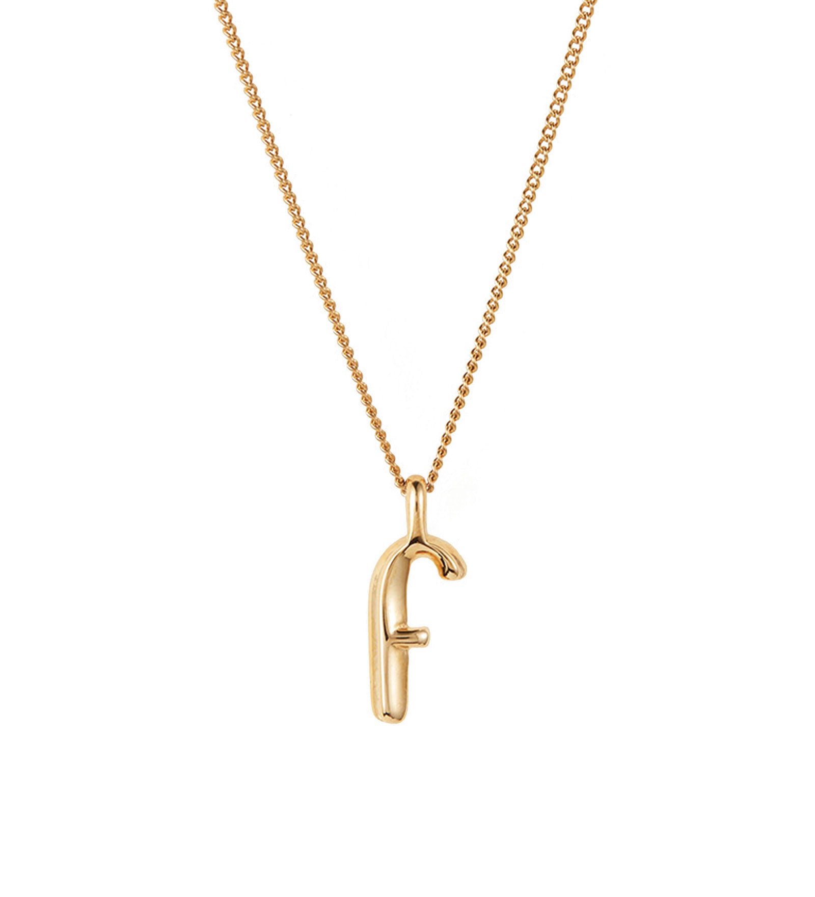 Jenny Bird-Monogram Necklace-Necklaces-14k Gold Plated-F-Blue Ruby Jewellery-Vancouver Canada
