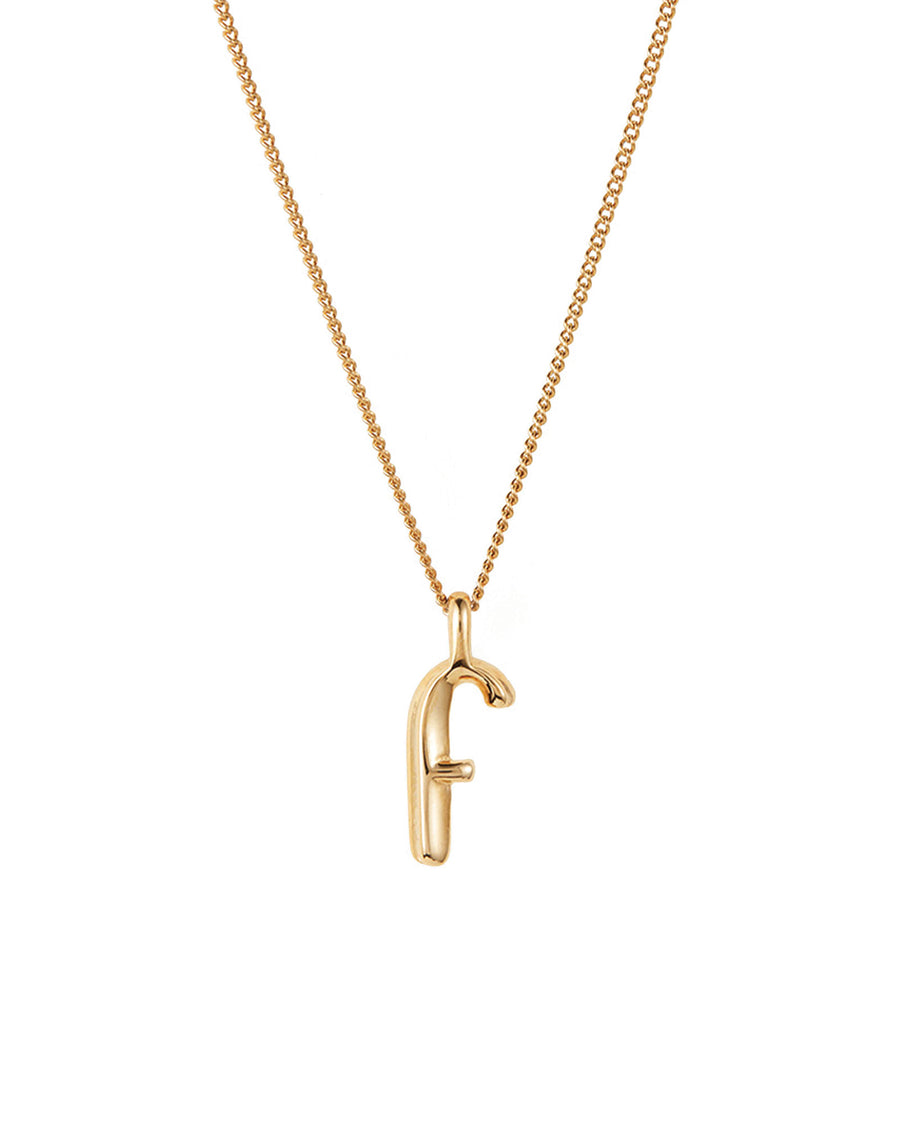 Jenny Bird-Monogram Necklace-Necklaces-14k Gold Plated-F-Blue Ruby Jewellery-Vancouver Canada