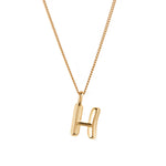 Jenny Bird-Monogram Necklace-Necklaces-14k Gold Plated-H-Blue Ruby Jewellery-Vancouver Canada