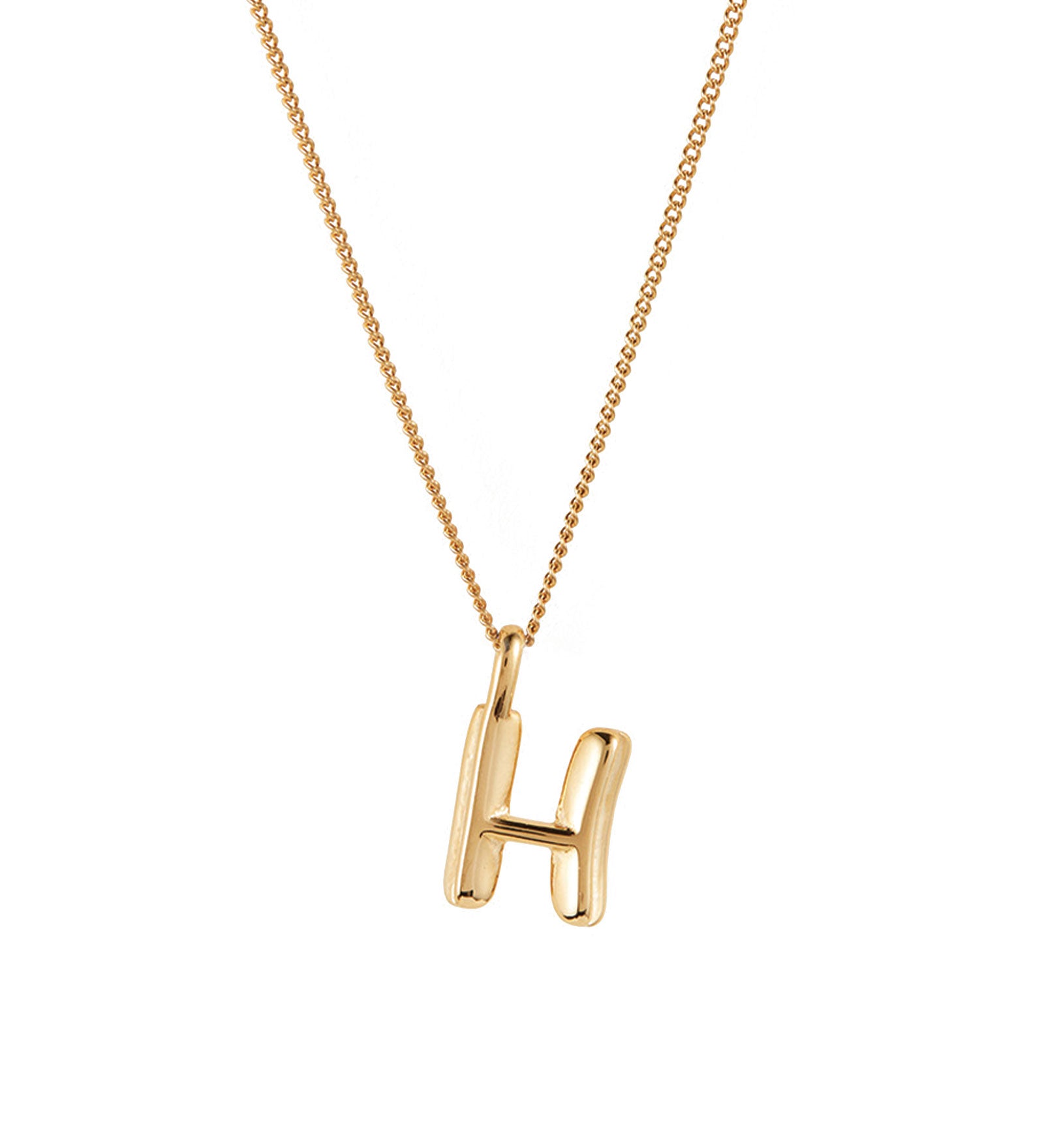 Jenny Bird-Monogram Necklace-Necklaces-14k Gold Plated-H-Blue Ruby Jewellery-Vancouver Canada