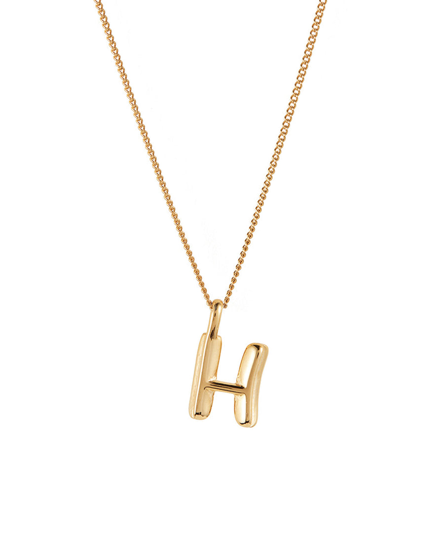 Jenny Bird-Monogram Necklace-Necklaces-14k Gold Plated-H-Blue Ruby Jewellery-Vancouver Canada