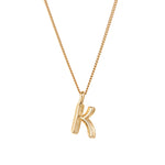Jenny Bird-Monogram Necklace-Necklaces-14k Gold Plated-K-Blue Ruby Jewellery-Vancouver Canada